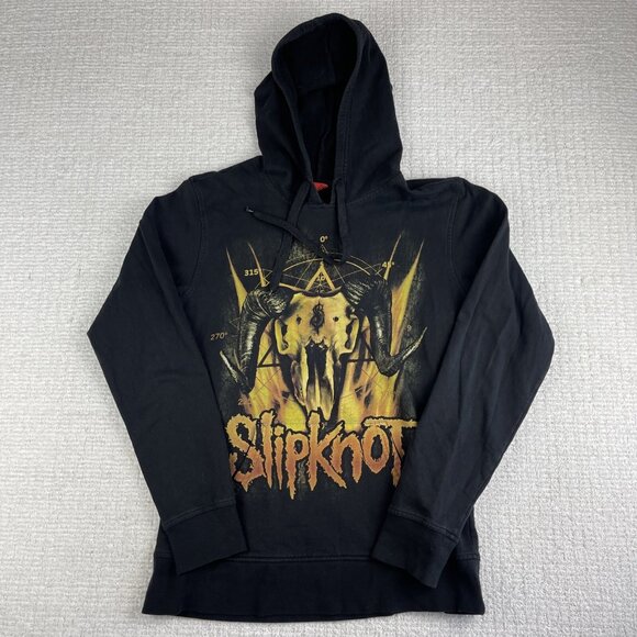 VTG Y2K Goth Slipknot Metal Band Women’s Hoodie Distressed Sweatshirt Size M - Picture 1 of 16